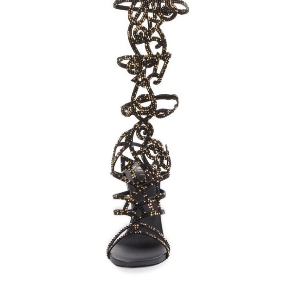 Rene Caovilla Scrolling Crystal Gladiator Sandals - Picture 4 of 16